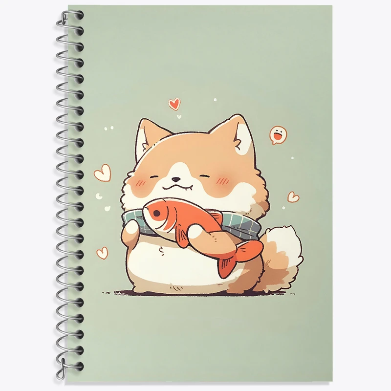 دفتر لغت 50 برگ خندالو طرح روباه و ماهی کد N5040