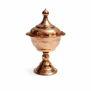 قندان مسی مدل اسلیمی پایه دار