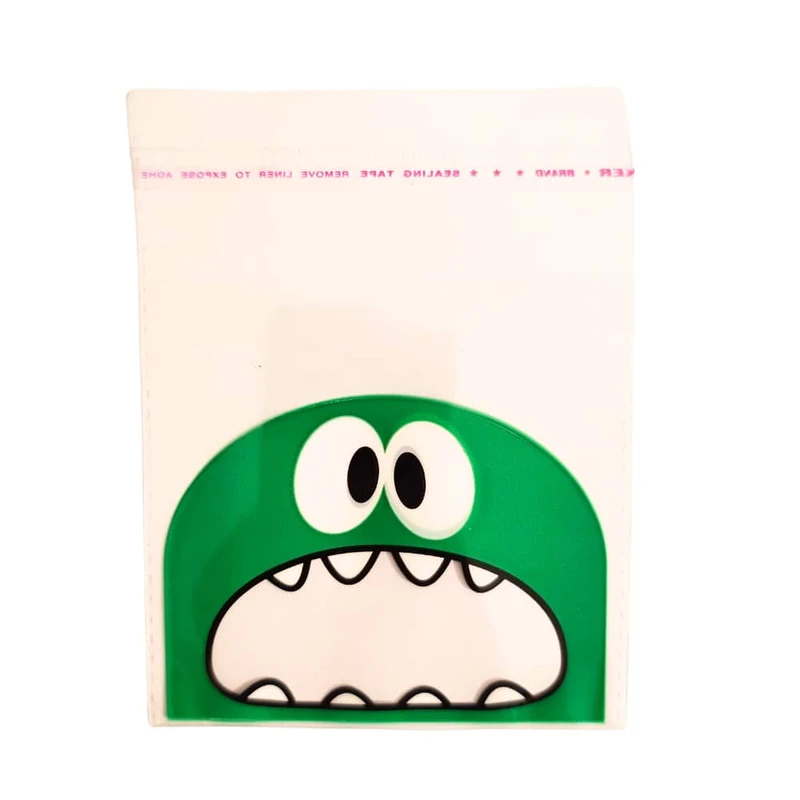 سلفون بسته بندی مدل لبه چسبدار طرح هیولا مخلوط رنگها سایز 10 × 10 سانتی متر بسته 1000 گرمی