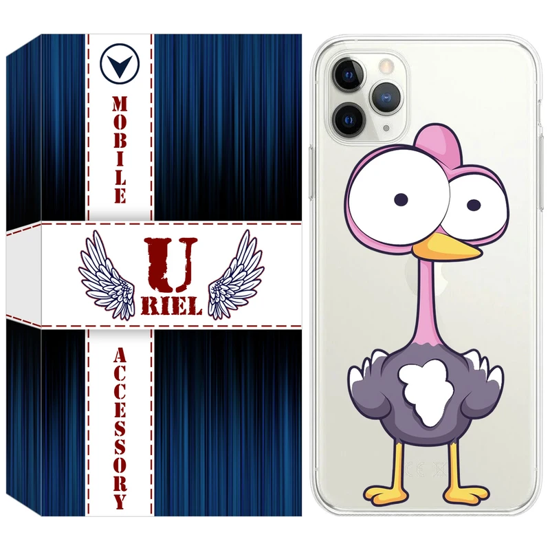 کاور یوریل مدل Clear کد 43 طرح شترمرغ مناسب برای گوشی موبایل اپل iPhone 11 Pro Max