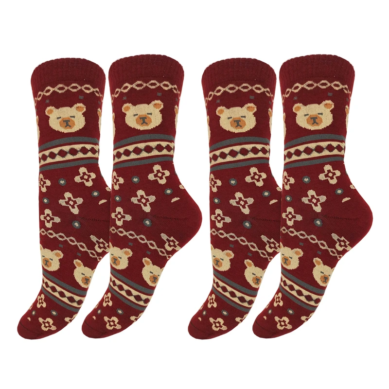 جوراب ساق بلند زنانه مدل تدی کد 2203 بسته 2 عددی