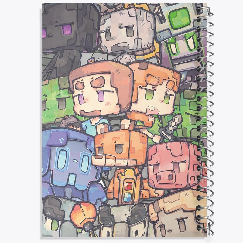 دفتر ژورنال نویسی 50 برگ خندالو مدل نقطه ای طرح ماینکرافت (Minecraft) کد F241