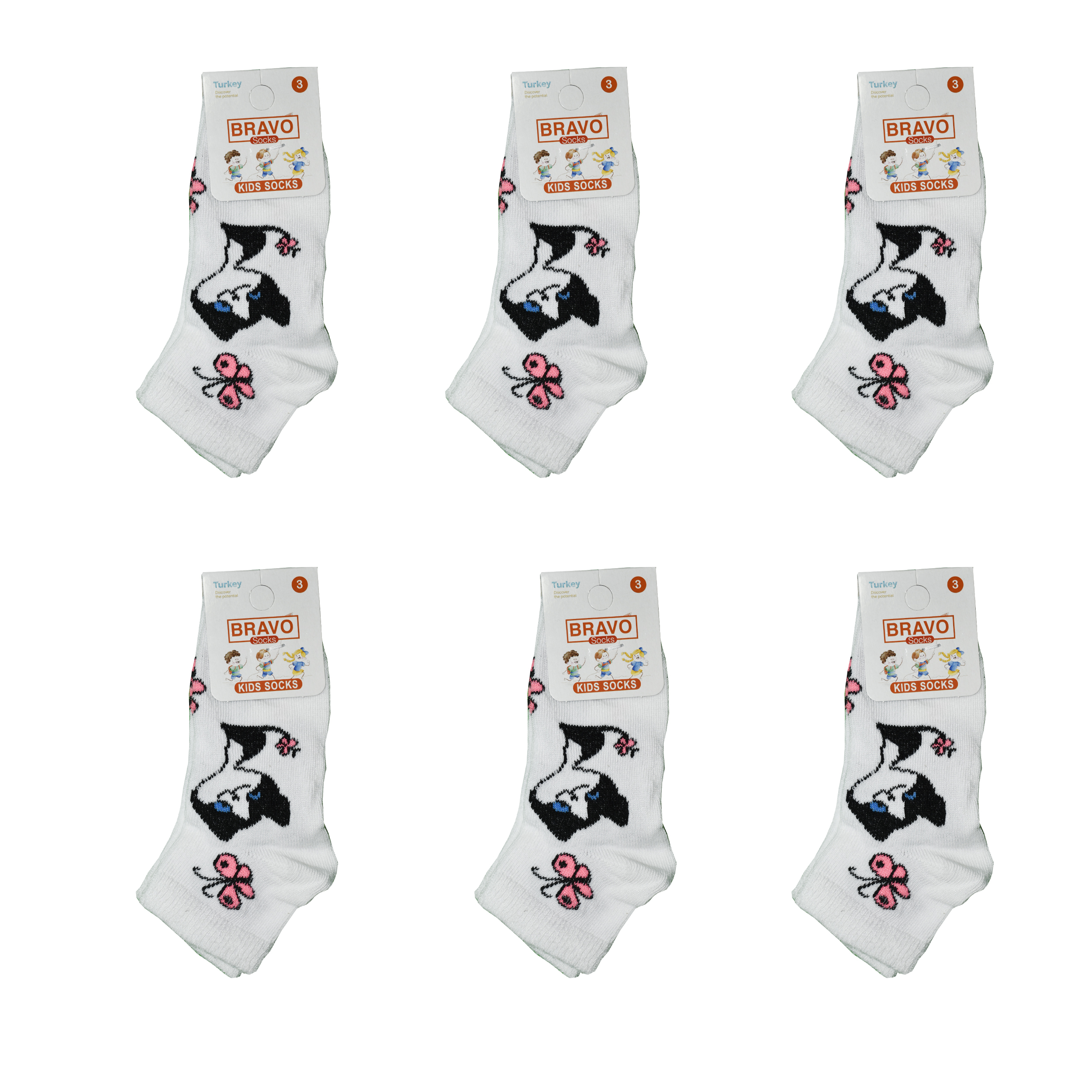 جوراب دخترانه براوو مدل 6441 بسته 6 عددی