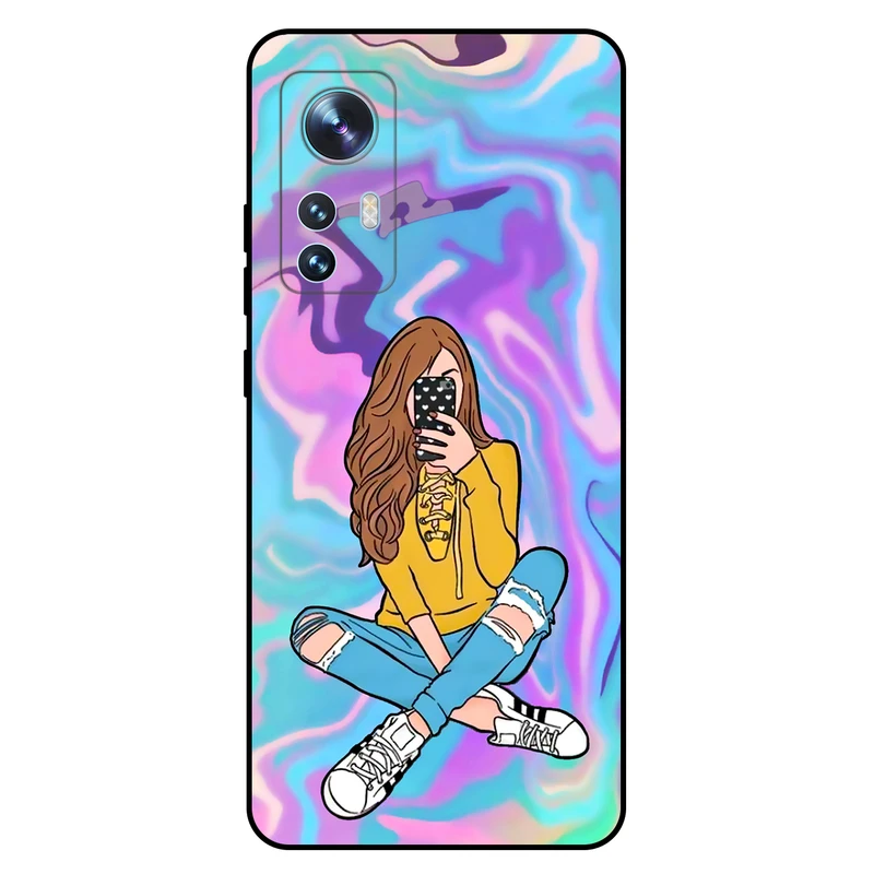 کاور مگافون طرح دخترانه مدل 7592 مناسب برای گوشی موبایل شیائومی 12 / 12X  