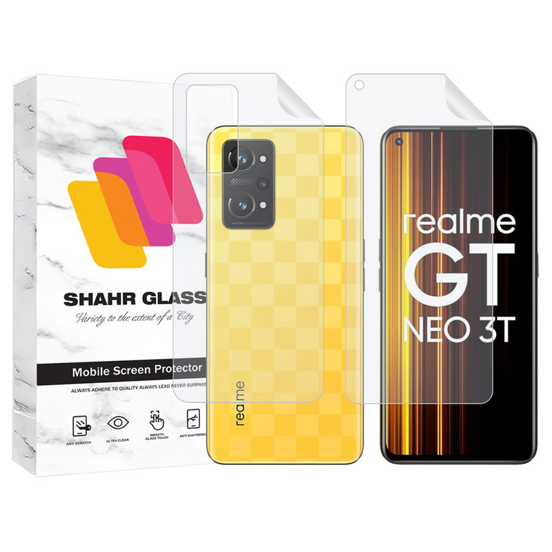 محافظ صفحه نمایش شهر گلس مدل MTNANFBSH مناسب برای گوشی موبایل ریلمی GT Neo 3T به همراه محافظ پشت گوشی
