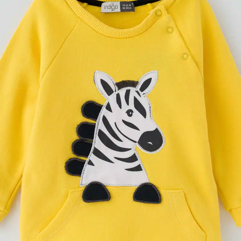 ست سویشرت و شلوار نوزادی ایندیگو مدل 421150 رنگ زرد