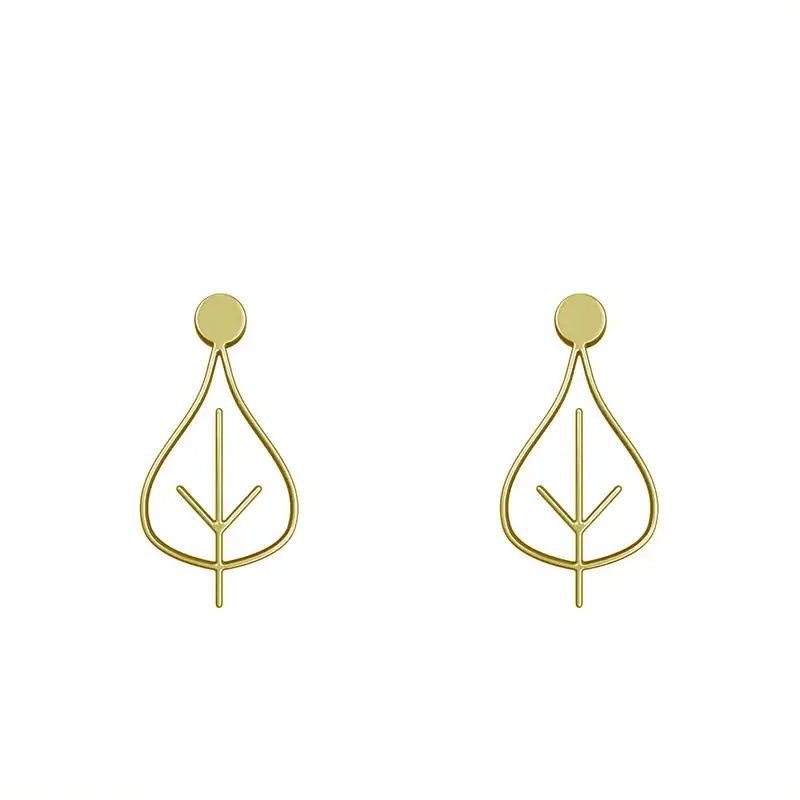 گوشواره طلا 18 عیار زنانه مدوپد مدل برگ کد GA1-15888