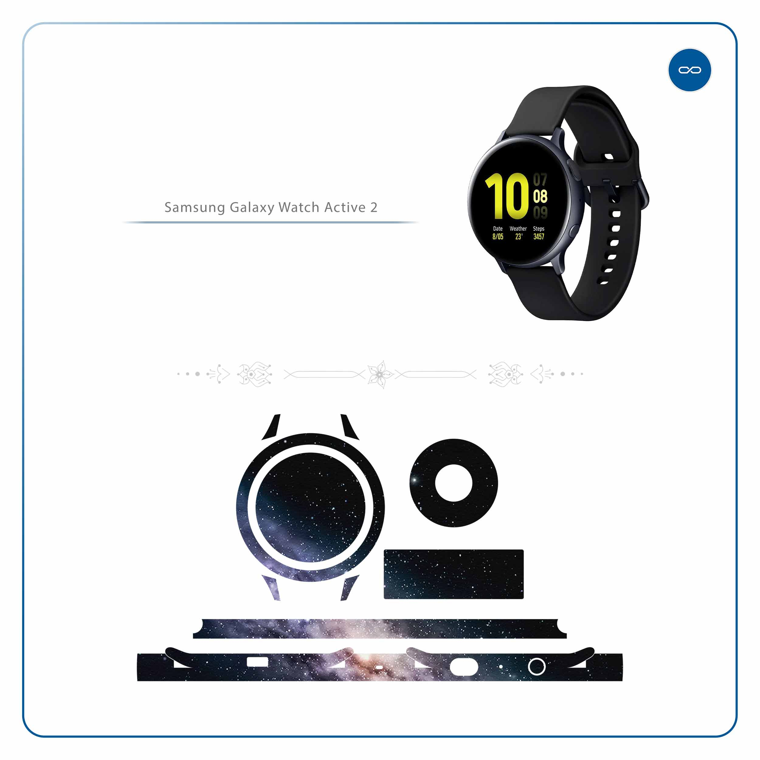 برچسب ماهوت طرح Universe-by-NASA-3 مناسب برای ساعت هوشمند سامسونگ Galaxy Watch Active 2 44mm