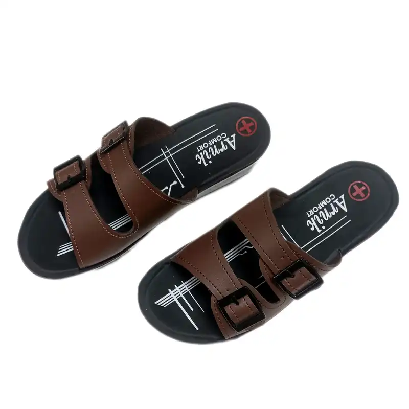 دمپایی زنانه مدل روفرشی آرنیکا کد p.t رنگ قهوه ای