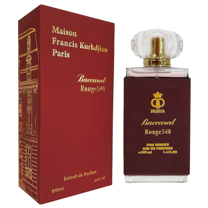ادوپرفیوم زنانه پاشا مدل باکارت رژ 540 با رایحه گرم حجم 100 میلی‌لیتر