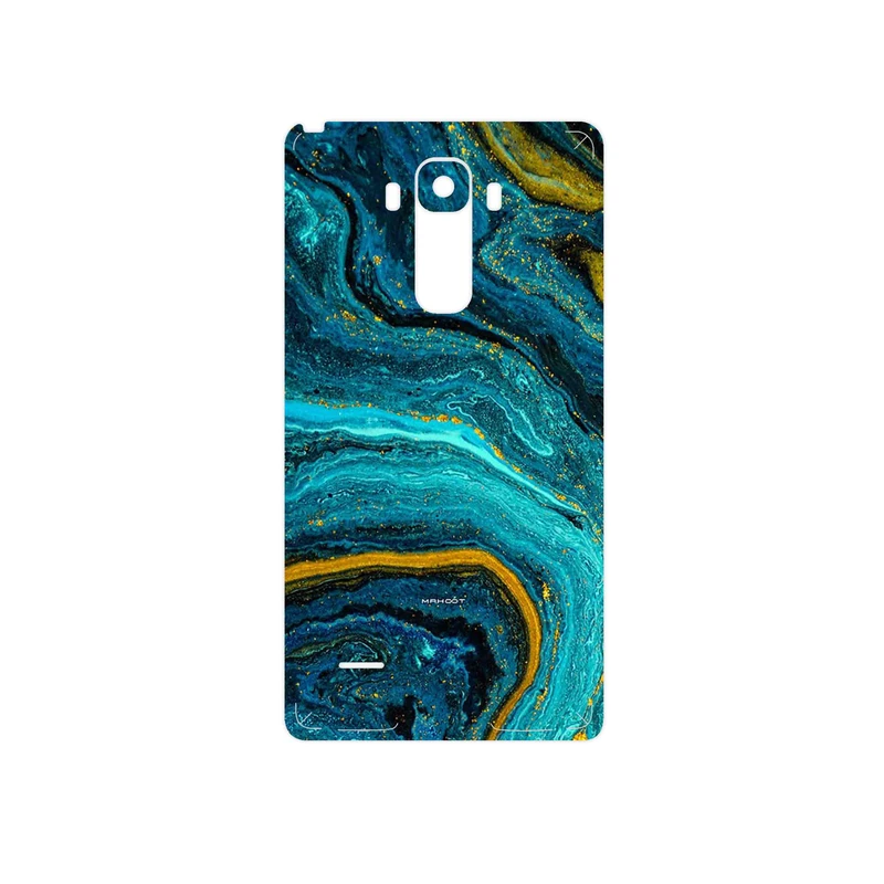 برچسب پوششی ماهوت مدل Turquoise marblewith golden streaks مناسب برای گوشی موبایل ال جی G4 Stylus