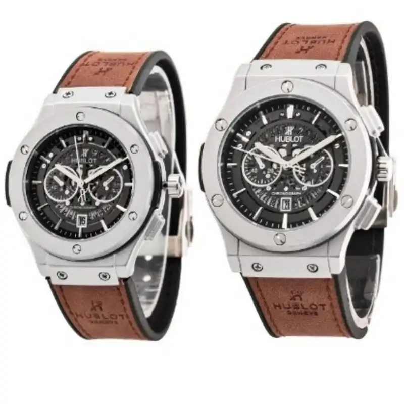 ست ساعت مچی عقربه ای زنانه و مردانه  مدل اسکلتون