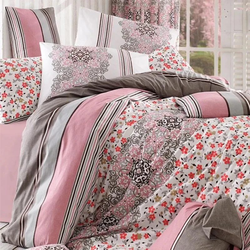 سرویس ملحفه دو نفره 4 تکه اّزینجی مدل Ipek