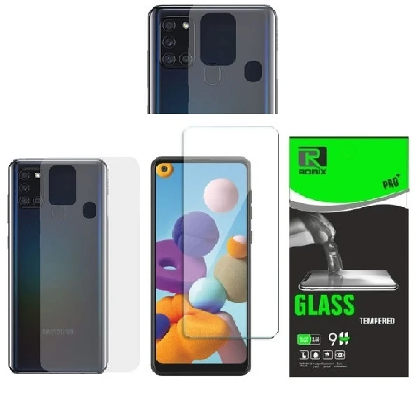 محافظ صفحه نمایش وپشت گوشی روبیکس مدل SA-A21sمناسب برای گوشی موبایل سامسونگ Galaxy A21s به همراه محافظ لنز دوربین