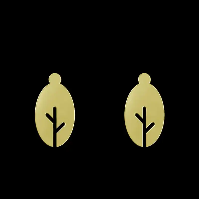 گوشواره طلا 18 عیار زنانه مدوپد مدل برگ کد GA1-15948