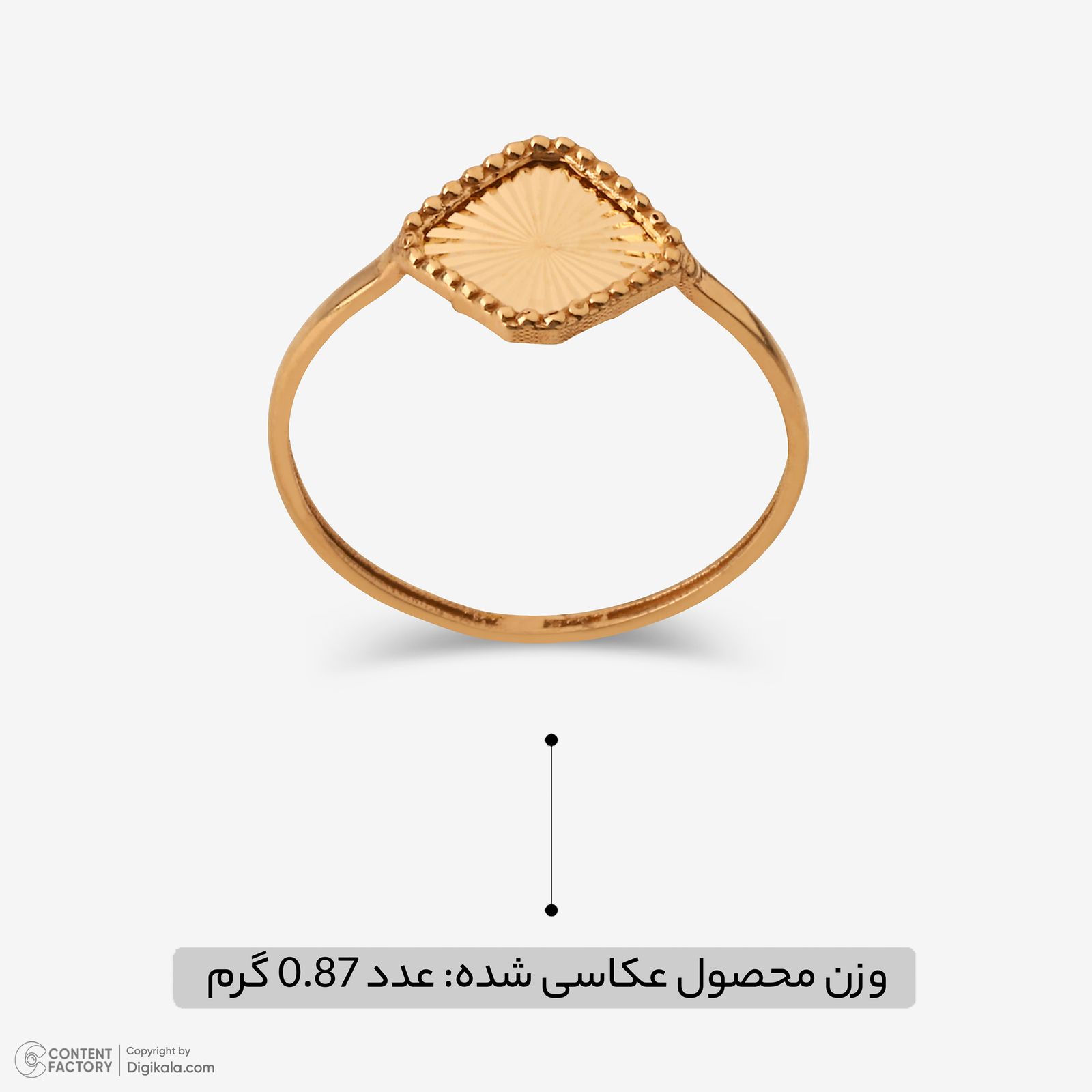 انگشتر طلا 18 عیار زنانه مطیع ها مدل 382 سایز 56 -  - 6