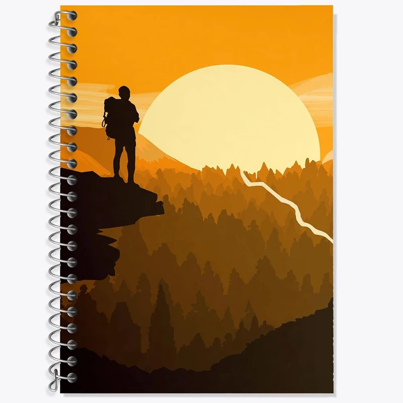 دفتر زبان 50 برگ خندالو مدل دو خط طرح کوهنوردی کد 28780