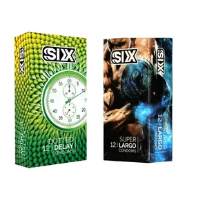 کاندوم سیکس مدل DottedDelay بسته 12 عددی به همراه کاندوم سیکس مدل Super Largo بسته 12 عددی