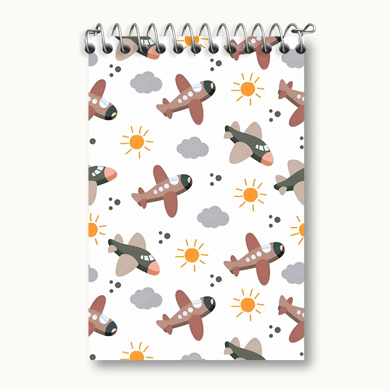 دفتر یادداشت 50 برگ خندالو طرح پترن هواپیما کد N5238
