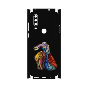 MAHOOT Rainbow Hair Digital Art-FullSkin Cover Sticker for Motorola One Action