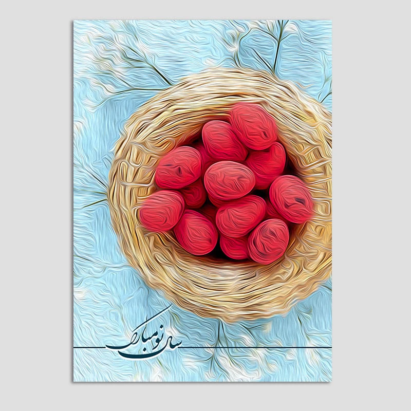 کارت پستال مدل نوروز تخم مرغ رنگی کد n159 بسته 10 عددی