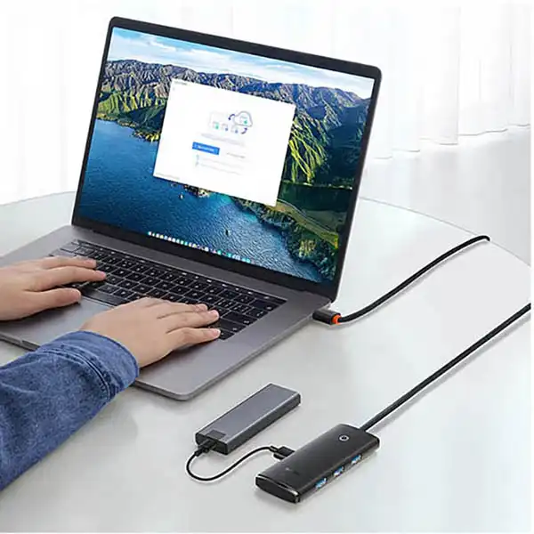هاب 4 پورت usb-c باسئوس مدل wkqx030401
