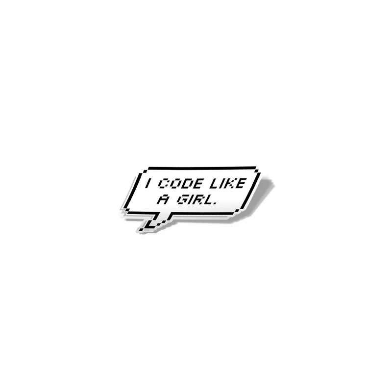 استیکر تزئینی موبایل و تبلت لولو مدل برنامه نویس دختر I CODE LIKE A GIRL کد 358