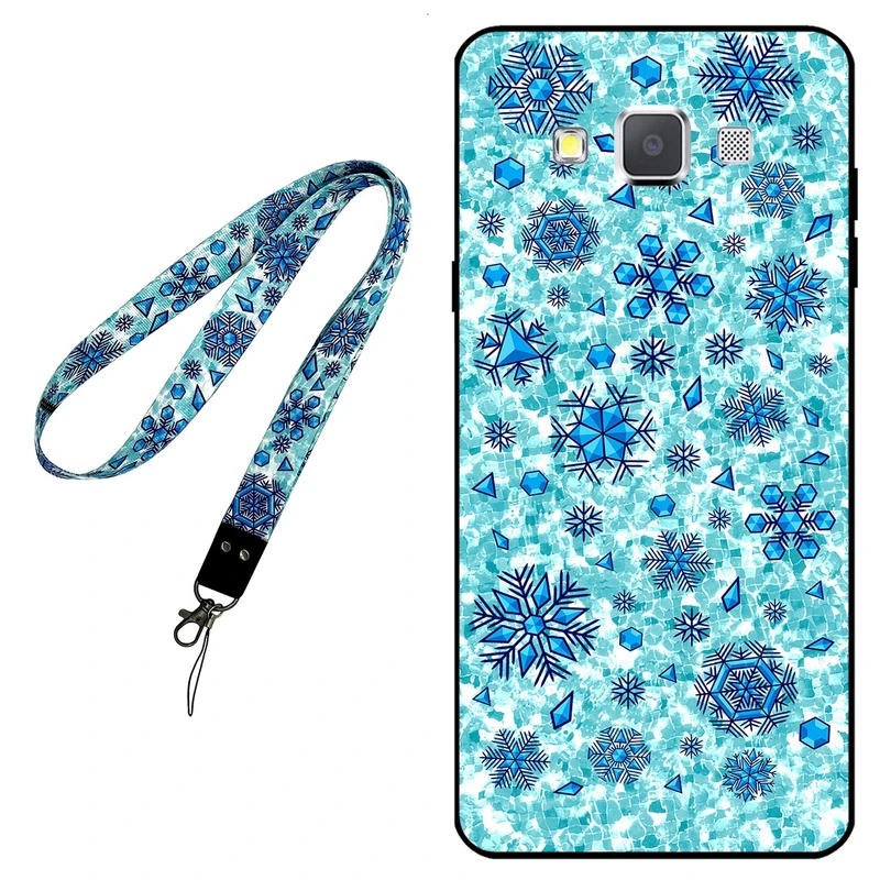کاور مگافون طرح برف مدل 0014 مناسب برای گوشی موبایل سامسونگ Galaxy A5 2015 به همراه بند گردنی 