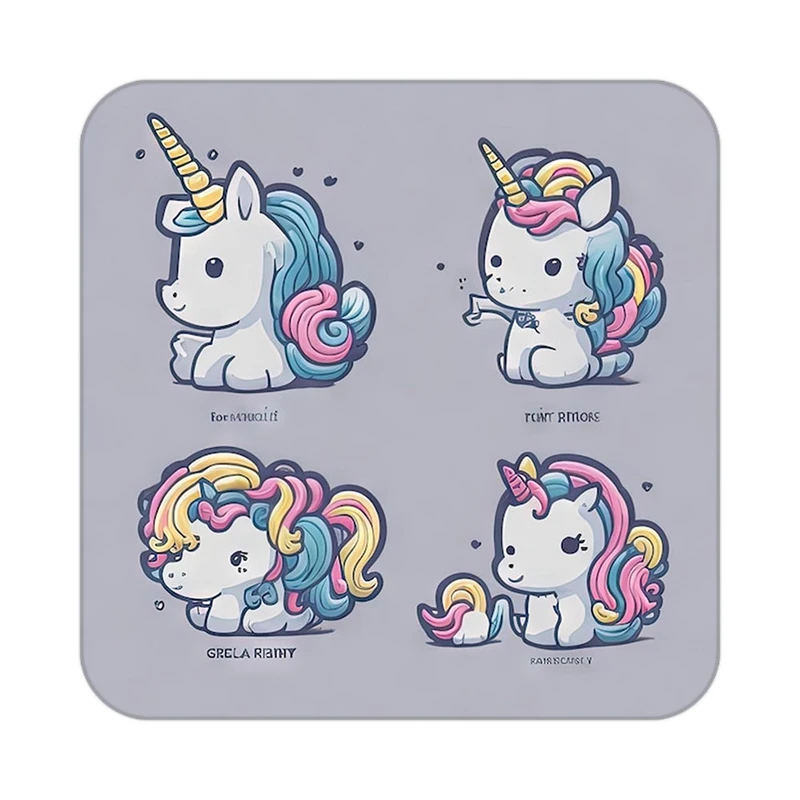 زیر لیوانی کاکتی طرح اسب تک شاخ و یونیکورن مدل mp30590