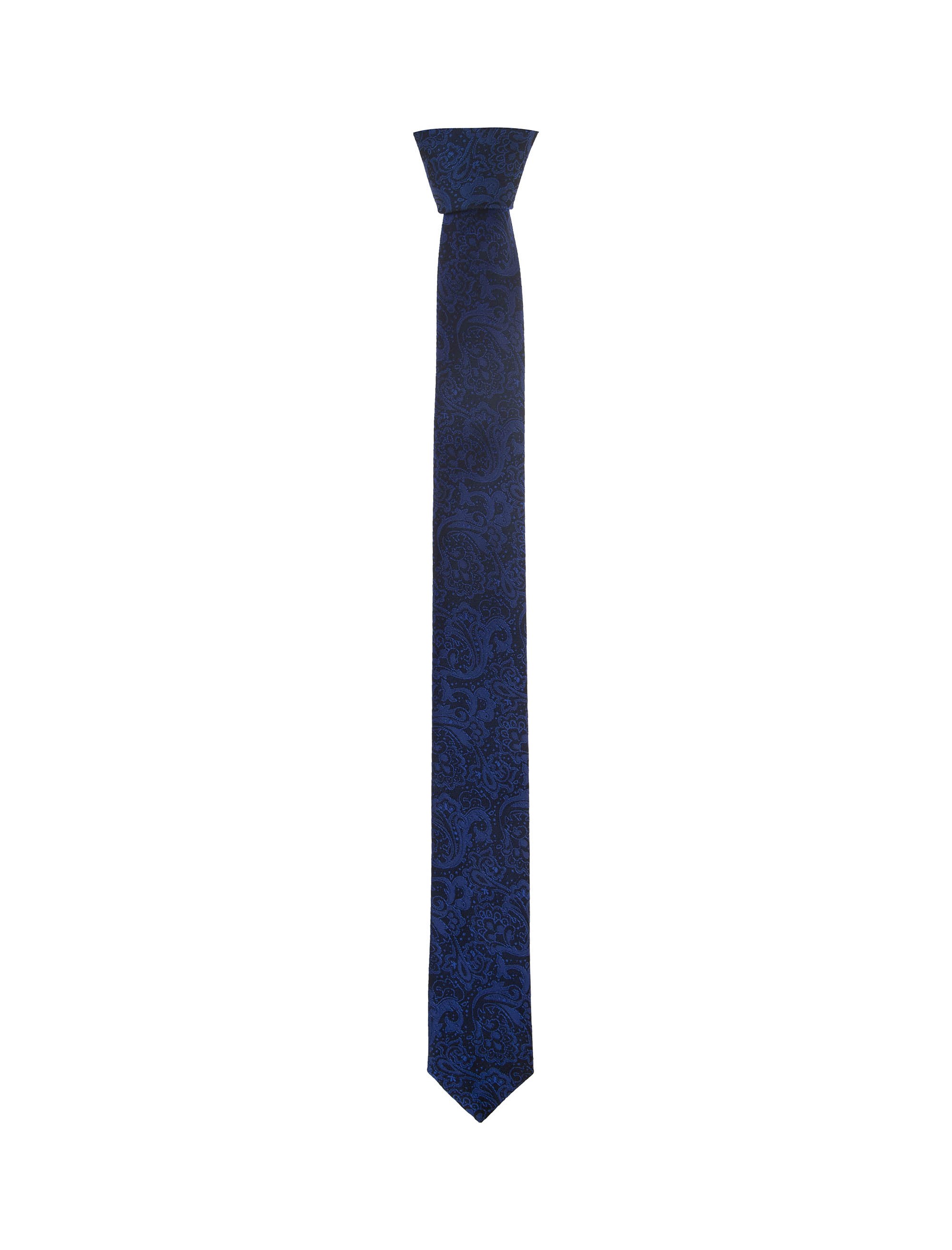 کراوات ابریشم طرح دار مردانه - پاترون تک سایز - آبي مشکي - 1