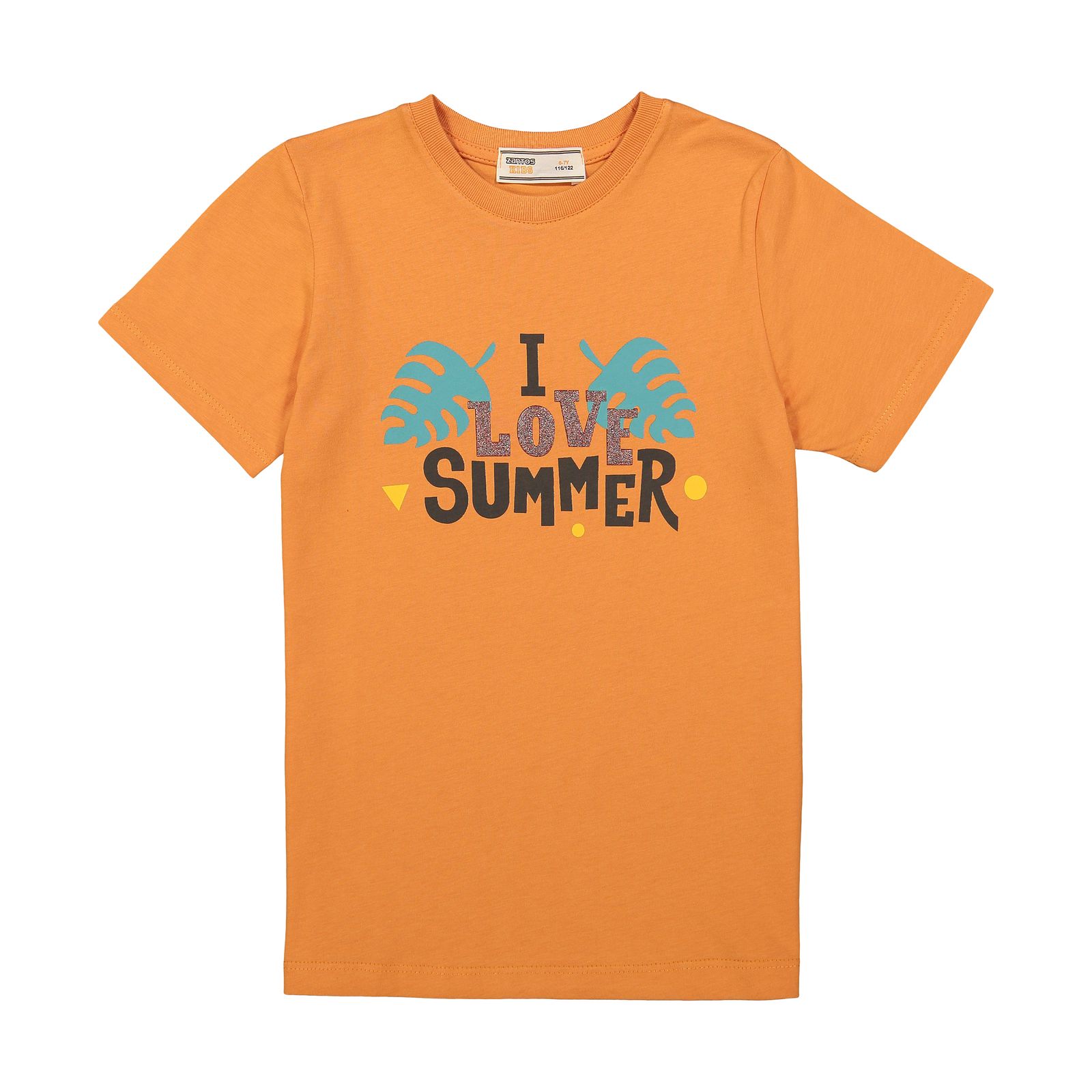 تی شرت آستین کوتاه دخترانه زانتوس مدل 14520 رنگ نارنجی