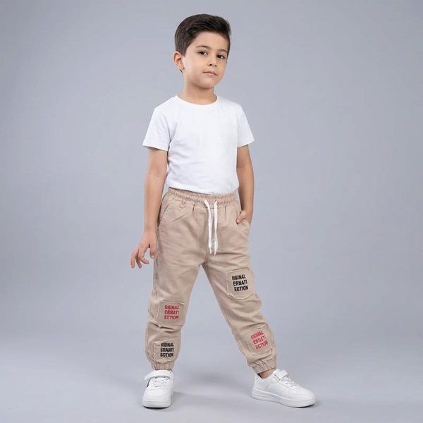 شلوار دم پا کش پسرانه مدل کمر کشی کد 1002