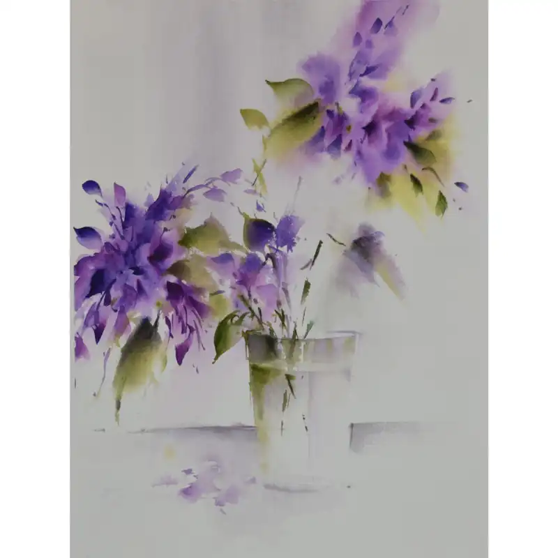 نقاشی آبرنگ طرح گل کد 045