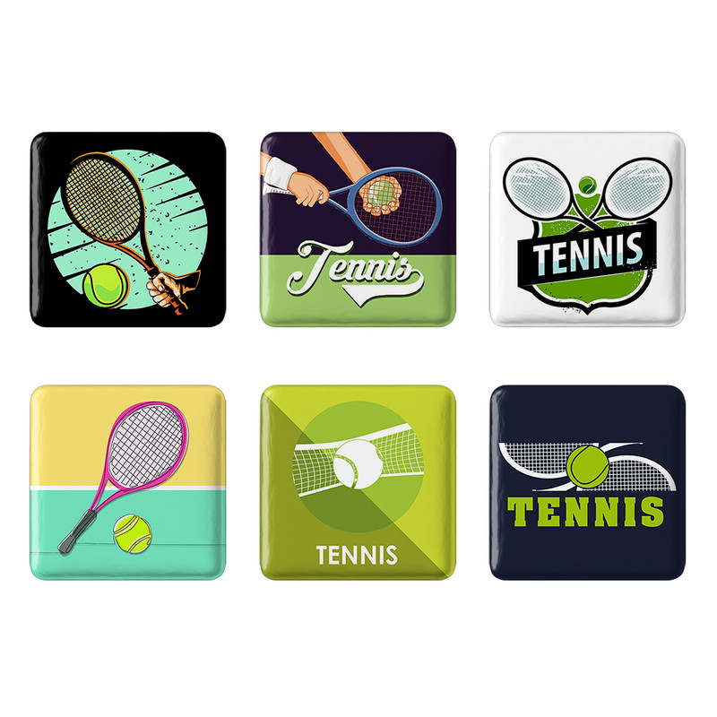 مگنت خندالو طرح تنیس Tennis کد 1720B مجموعه 6 عددی