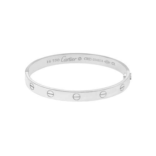 دستبند النگویی طلا 18 عیار زنانه ماوی گالری مدل کارتیه لاو س