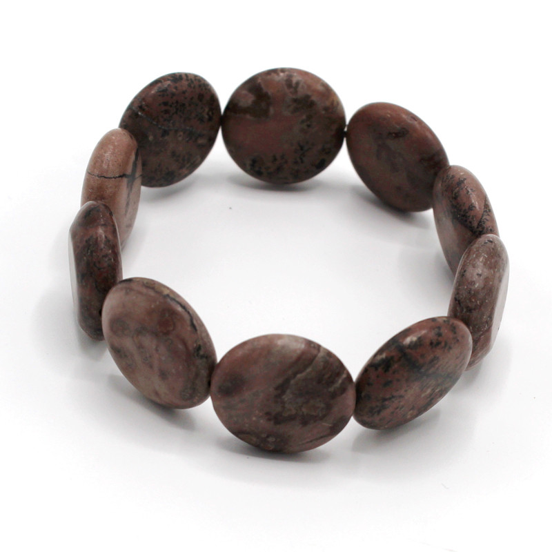 دستبند زنانه مدل سنگ رودونیت مات