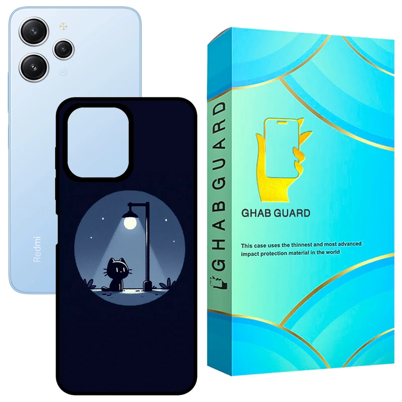 کاور قاب گارد طرح گربه و شب مدل GCHPR12 مناسب برای گوشی موبایل شیائومی Redmi 12 4G / Redmi 12 5G / Poco M6 Pro 5G