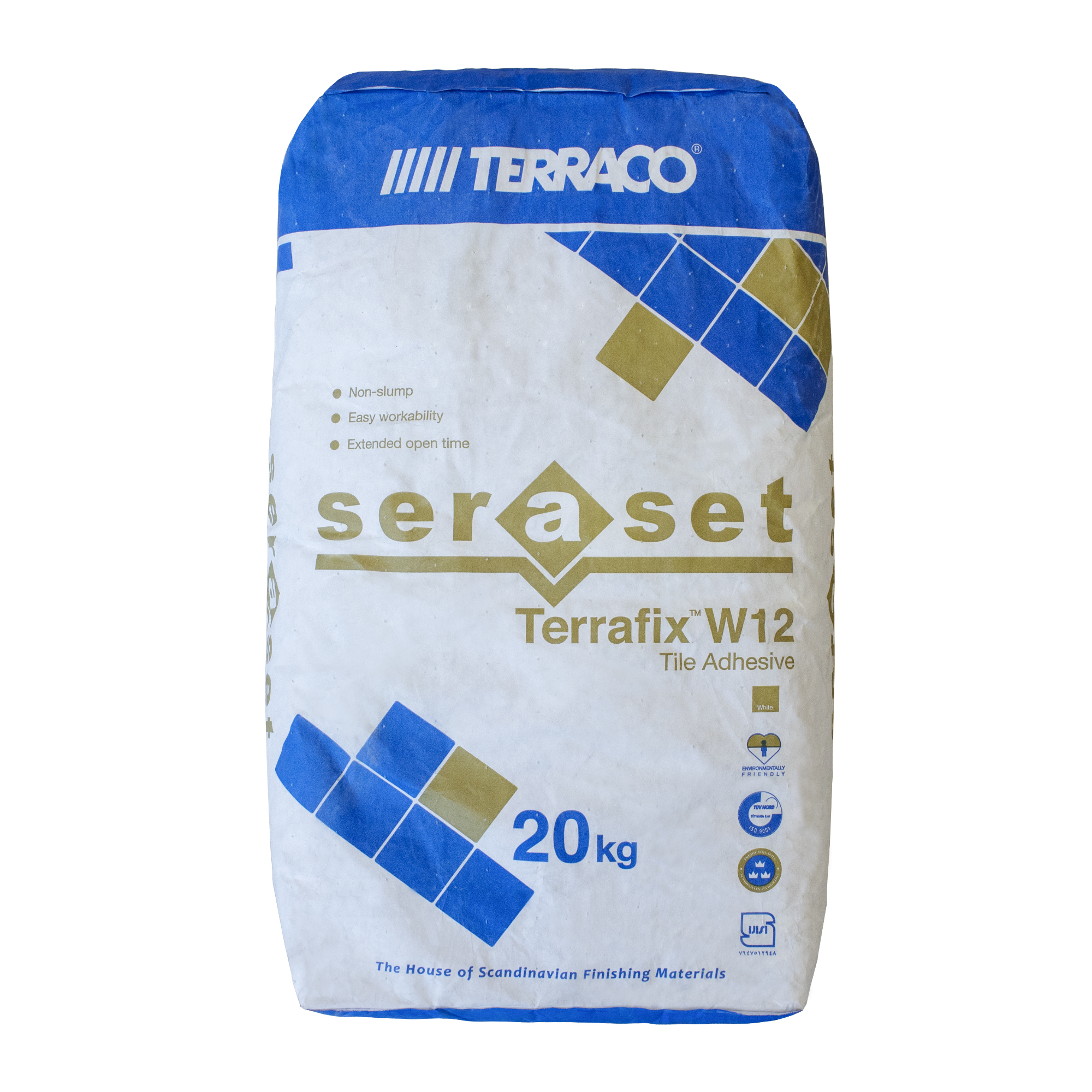 چسب کاشی پودری سراست مدل Terrafix W12 وزن 20 کیلوگرم