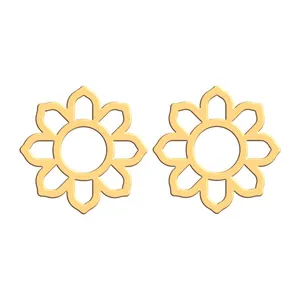 گوشواره طلا 18 عیار زنانه فرشته مدل گل WEL-000267