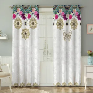 پرده نیروانا طرح سنتی مدل مخمل کد 4511 سایز 140×280 سانتی متر