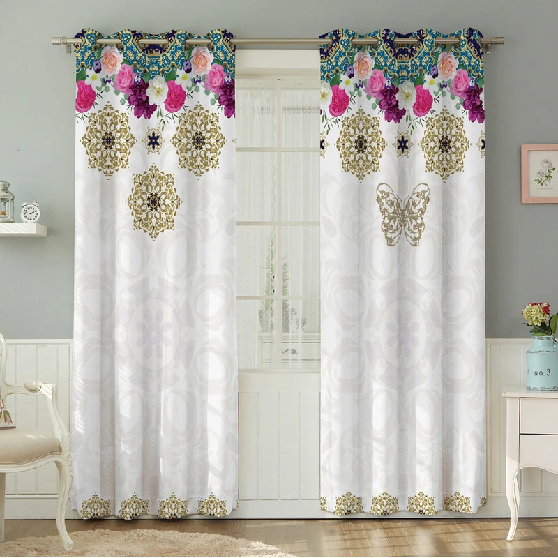 پرده نیروانا طرح سنتی مدل مخمل کد 4511 سایز 140×280 سانتی متر