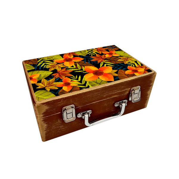 جعبه هدیه چوبی مدل چمدان بهاری کد WS510