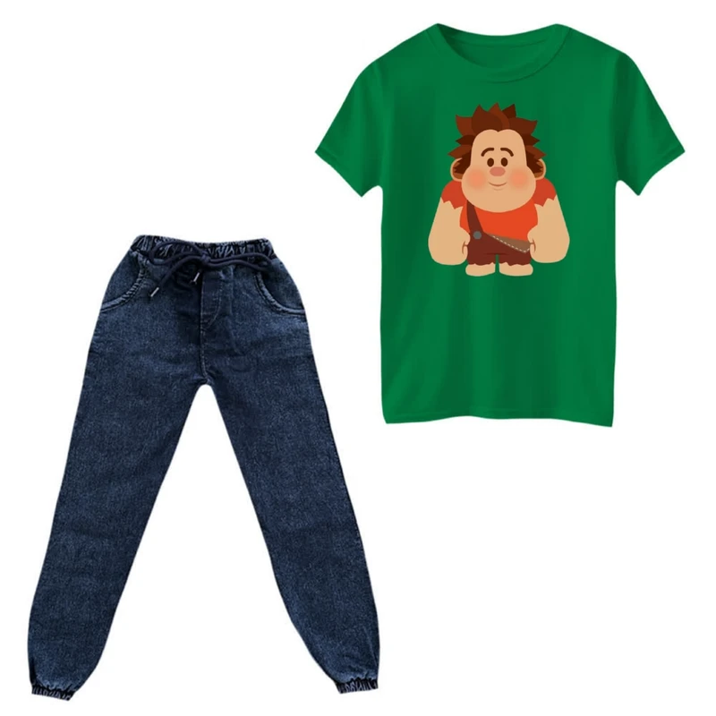 ست تی‌شرت و شلوار دخترانه مدل رالف خرابکار