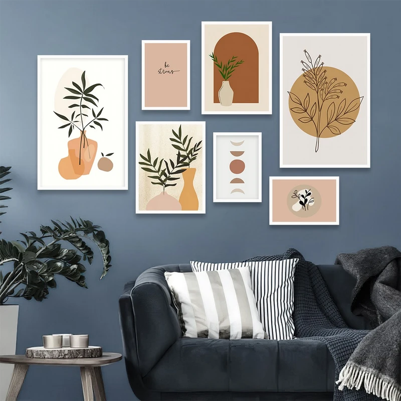 تابلو بکلیت طرح نقاشی مدرن مدل شاین اکلیلی W-713 مجموعه 7 عددی