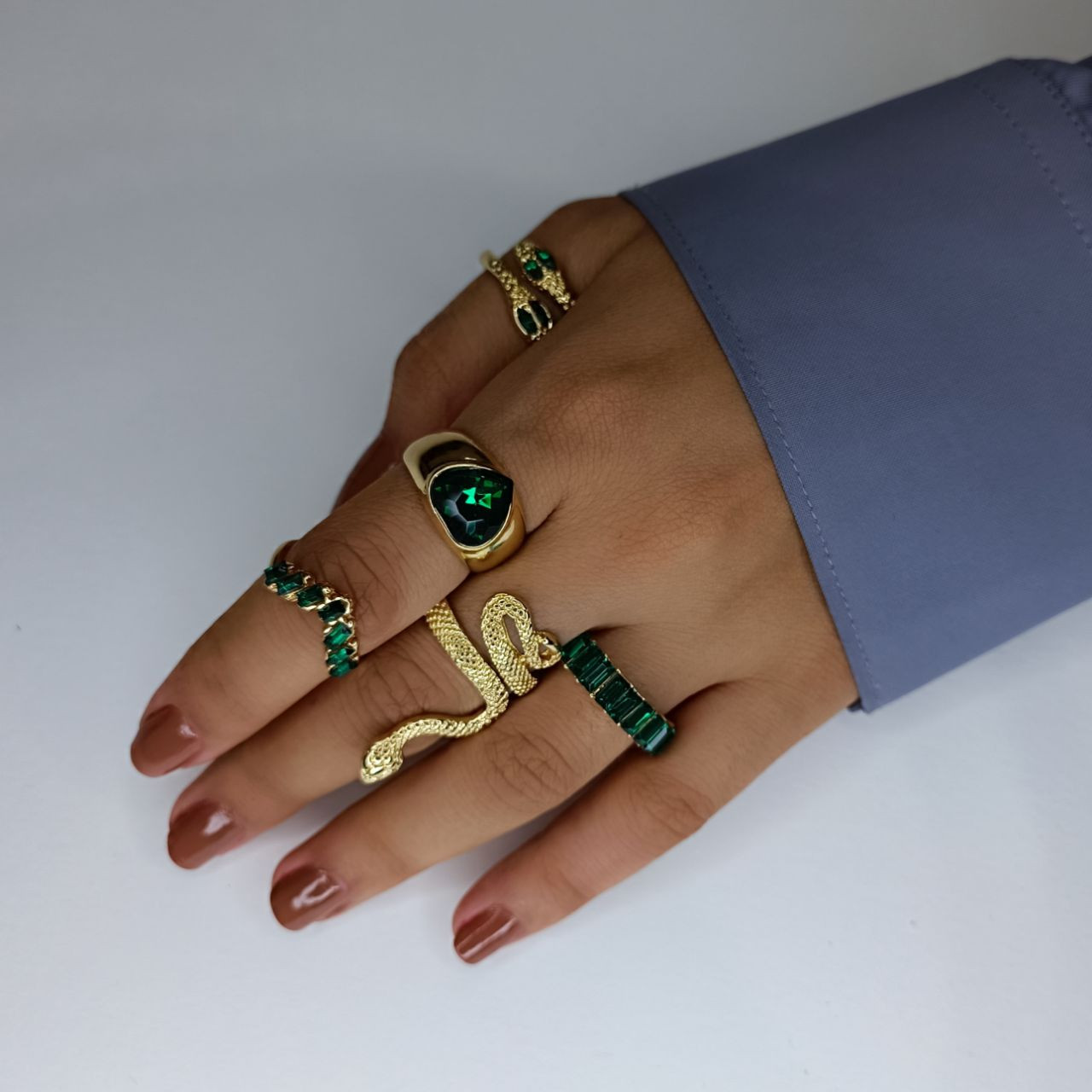 انگشتر دخترانه مدل 345 مجموعه 5 عددی