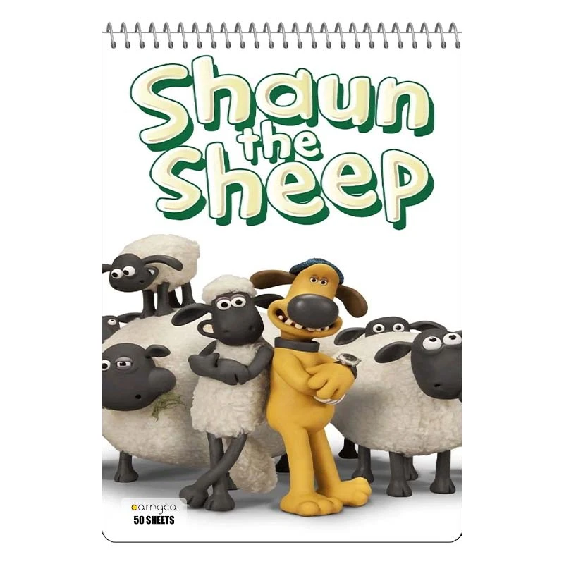 دفتر نقاشی 50 برگ سیمی کارنیکا طرح بره ناقلا shuan the sheep کد 20077