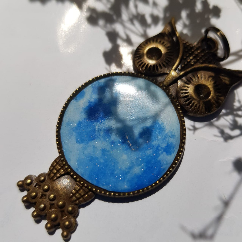 گردنبند دخترانه مدل رزینی جغد شبتاب 004