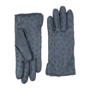 دستکش زنانه چرم حریر مدل HDZ