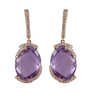 گوشواره طلا 18 عیار زنانه جواهری گاندی مدل 20951