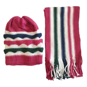 ست کلاه و شال گردن بافتنی بچگانه مدل G1SU002
